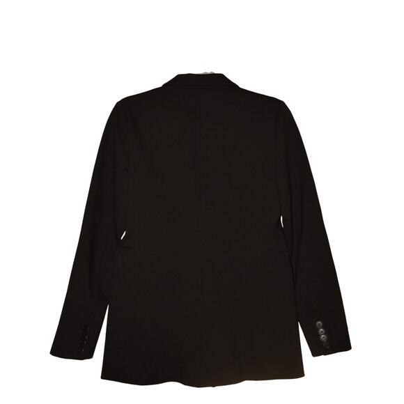 GAP $108 Classic Girlfriend Double Breasted Blazer Black Ponte Knit Size 6‎ - Picture 2 of 3